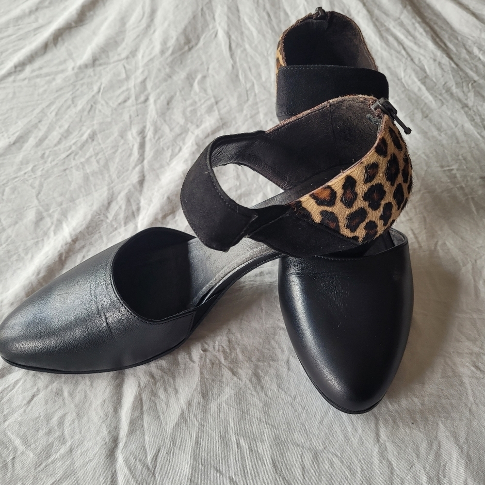 Sesto Meucci Leopard Print and Black Women's Shoes Size 7.5M